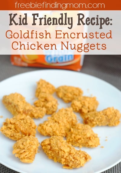 Kid-Friendly Recipe: Goldfish Encrusted Chicken Nuggets - What would make homemade chicken nuggets even better? Coating them with crushed goldfish crackers of course! Give this delicious recipe a try, even your pickiest eater will love them!