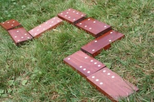 Outdoor party game patio dominoes