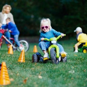 Outdoor party game wild wheels obstacle course