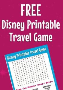 Free Disney Word Search + More Printable Travel Games for Kids