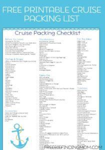 free printable caribbean cruise packing list