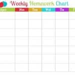 free printable homework chart
