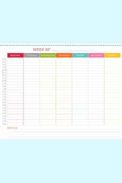 FREE Printable Weekly Schedule