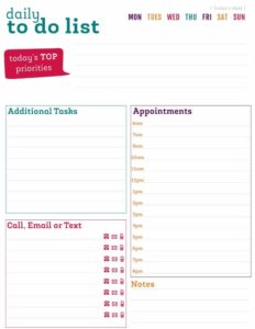FREE Printable Daily To Do List & More Printables