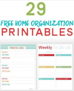 29 FREE Home Organization Printables