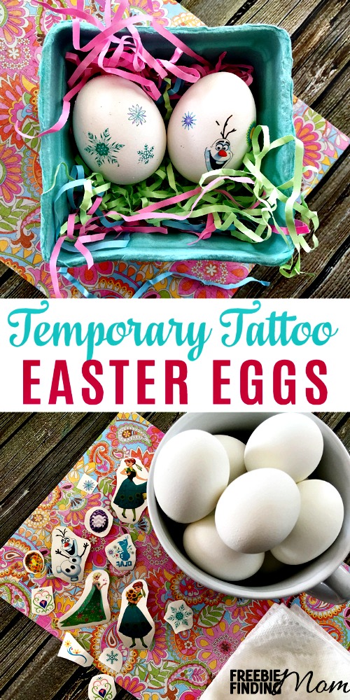 Want a no mess, easy egg decorating idea? Use temporary tattoos to keep the cleanup small, but the fun big! Forget the traditional method of Easter egg decorating using food coloring and dyes, this year make temporary tattoo Easter eggs using your kids’ favorite characters, animals, and more.