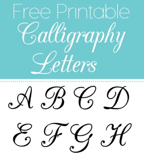 Free Printable Calligraphy Letters
