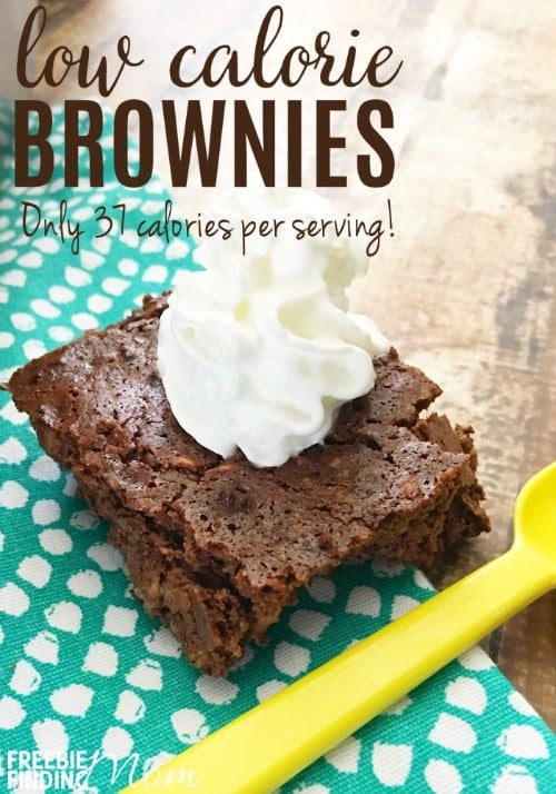 Trying to lose weight but still need to satisfy your chocolate craving? These low calorie brownies will please your taste buds but keep your waistline in check. At only 37 calories per serving you can have more than one and not feel guilty. Whether you are on a low or no sugar diet, Weight Watchers, or are just trying to cut back on calories, you’ll be happy you indulged in this low calorie dessert.