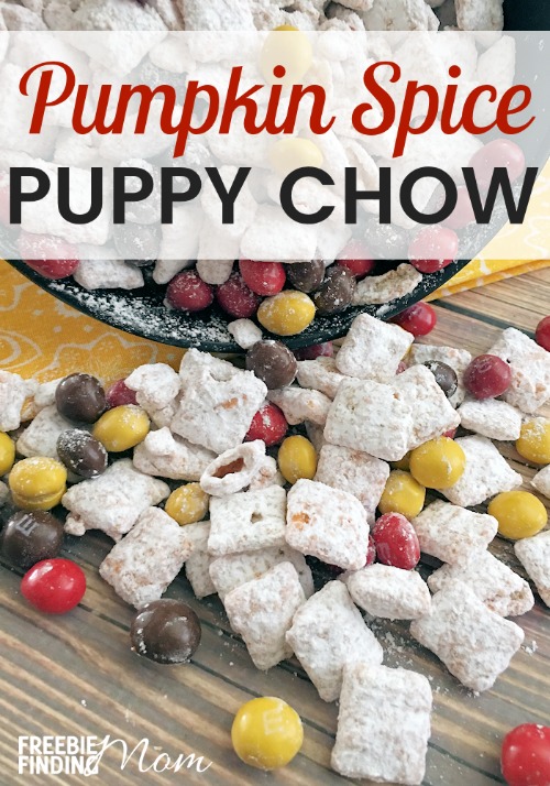 Need an easy, fun fall snack idea that everyone is sure to love? Try this fall inspired spin on a popular recipe by whipping up a batch of Pumpkin Spice Puppy Chow. Simply use pumpkin spice melting chocolates and sprinkle in fall colored M&M's and you have a delicious and addicting snack that is perfect for holiday parties (Halloween and Thanksgiving) or just to indulge your sweet tooth.