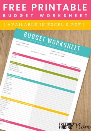 Free Budgeting Worksheets