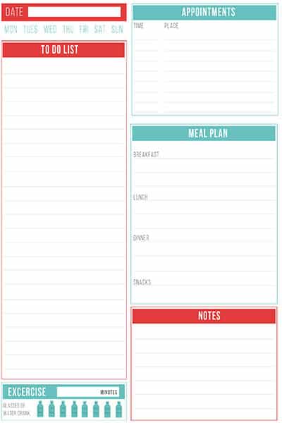 daily planner printable