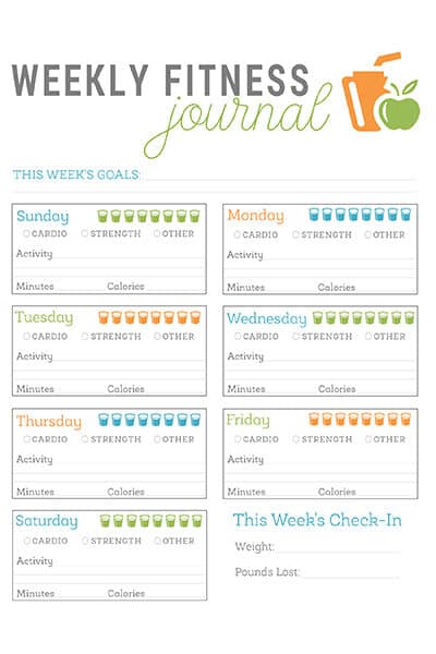 fitness journal printable