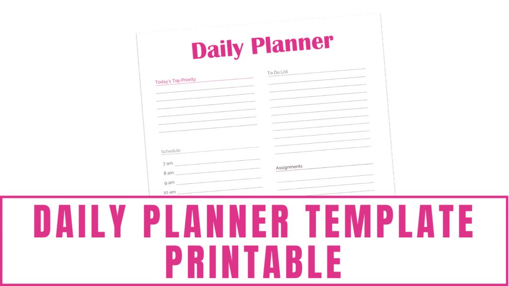 daily planner template printable