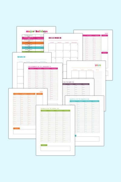 printable daily planner pages