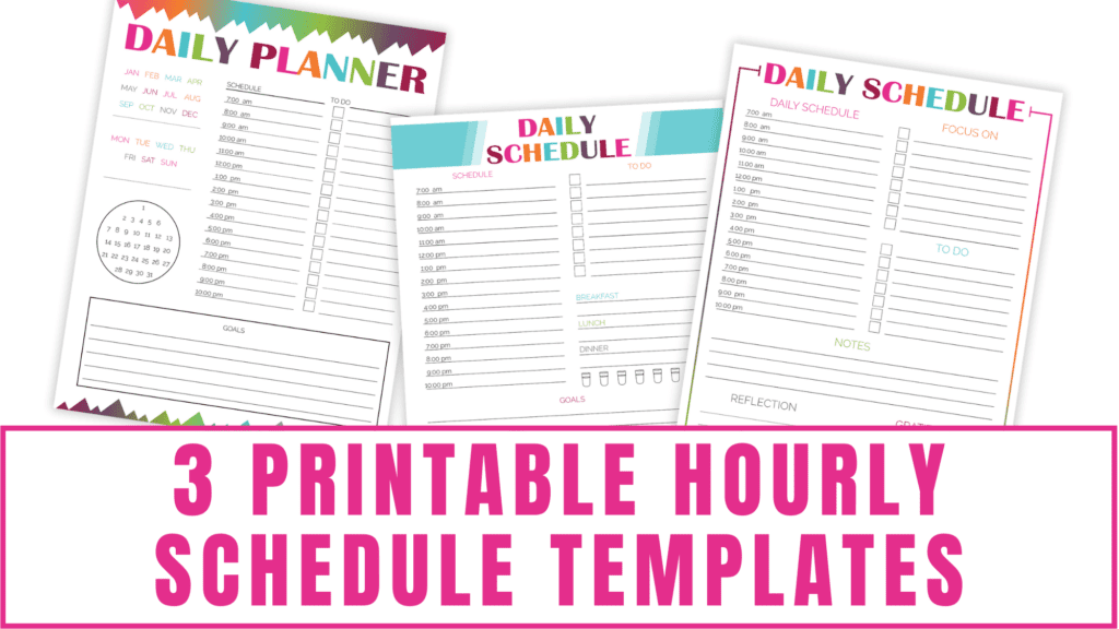 printable hourly schedule templates