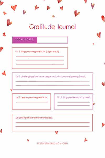 Free Printable Gratitude Journal Template