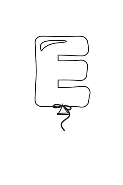 printable bubble letters balloon letter e freebie