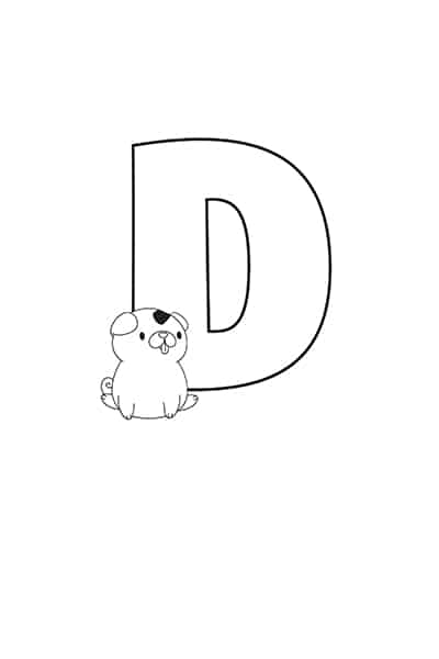 printable bubble letters cat and dog letter d freebie