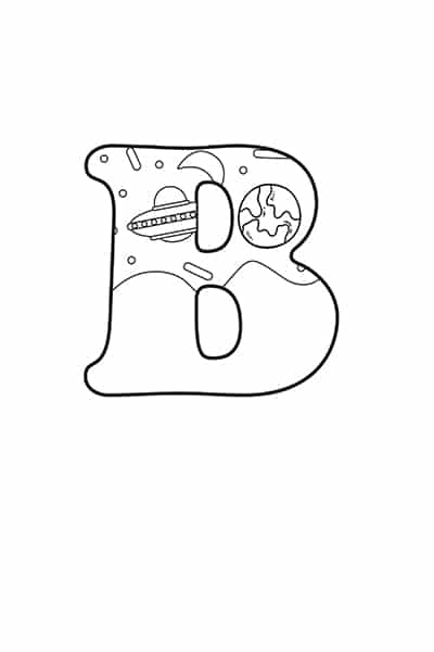 printable bubble letters outer space letter b freebie finding mom