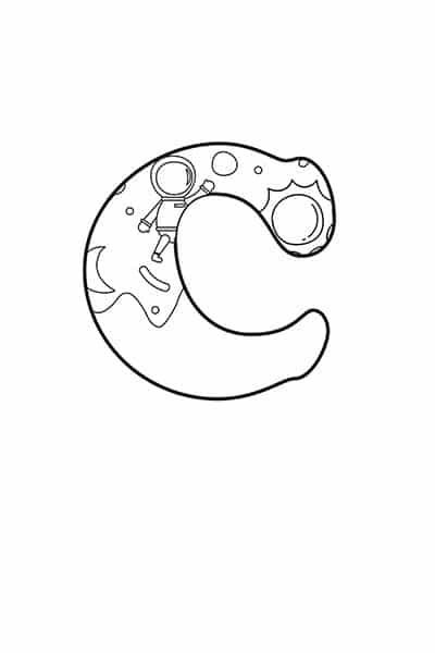 Printable Bubble Letters Outer Space Letter C