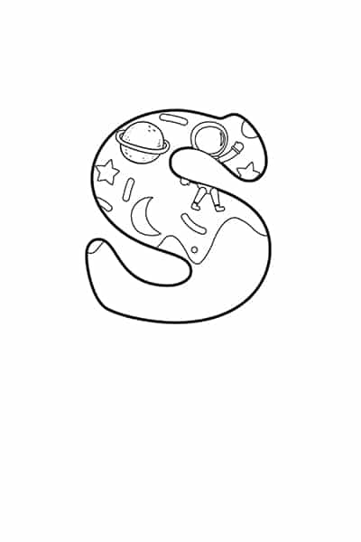 printable bubble letters outer space letter s freebie