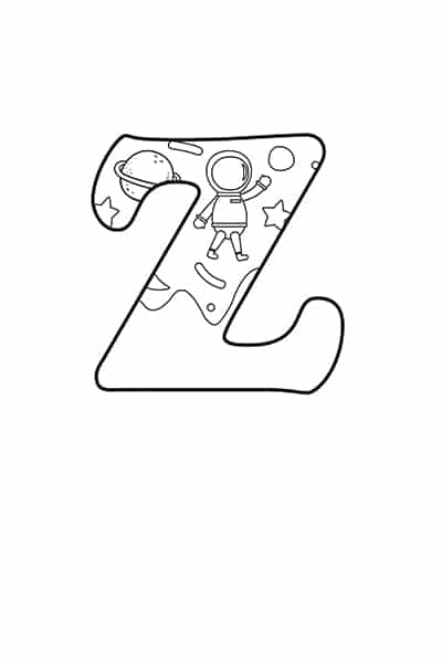 printable bubble letters outer space letter z freebie finding mom