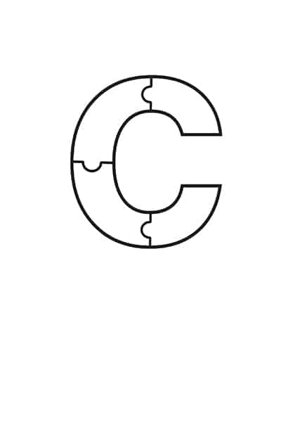 printable bubble letters puzzle letter c freebie