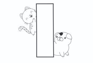 Printable Bubble Letters: Cat and Dog Letter I