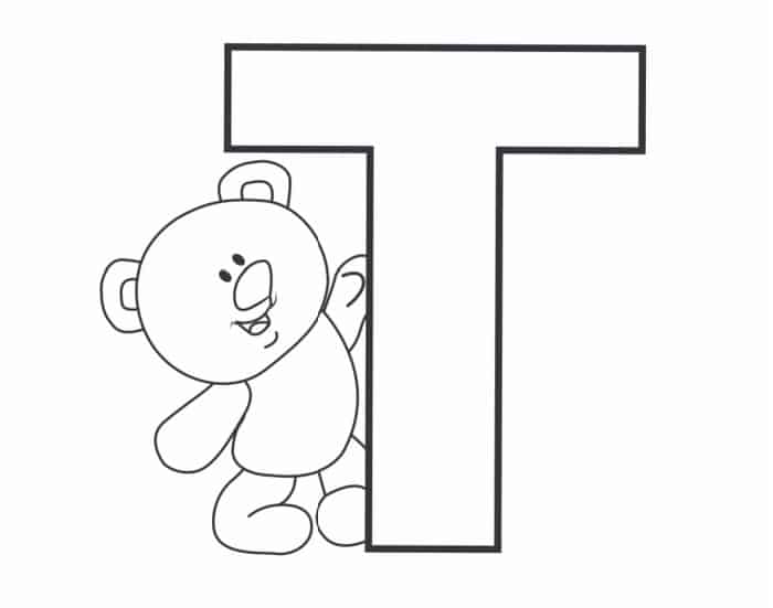 Printable Bubble Letters: Teddy Bear Letter T