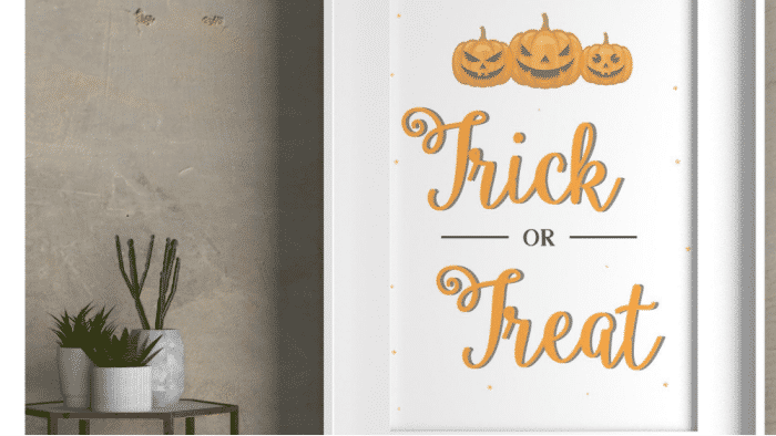 trick or treat sign for free Halloween decorations