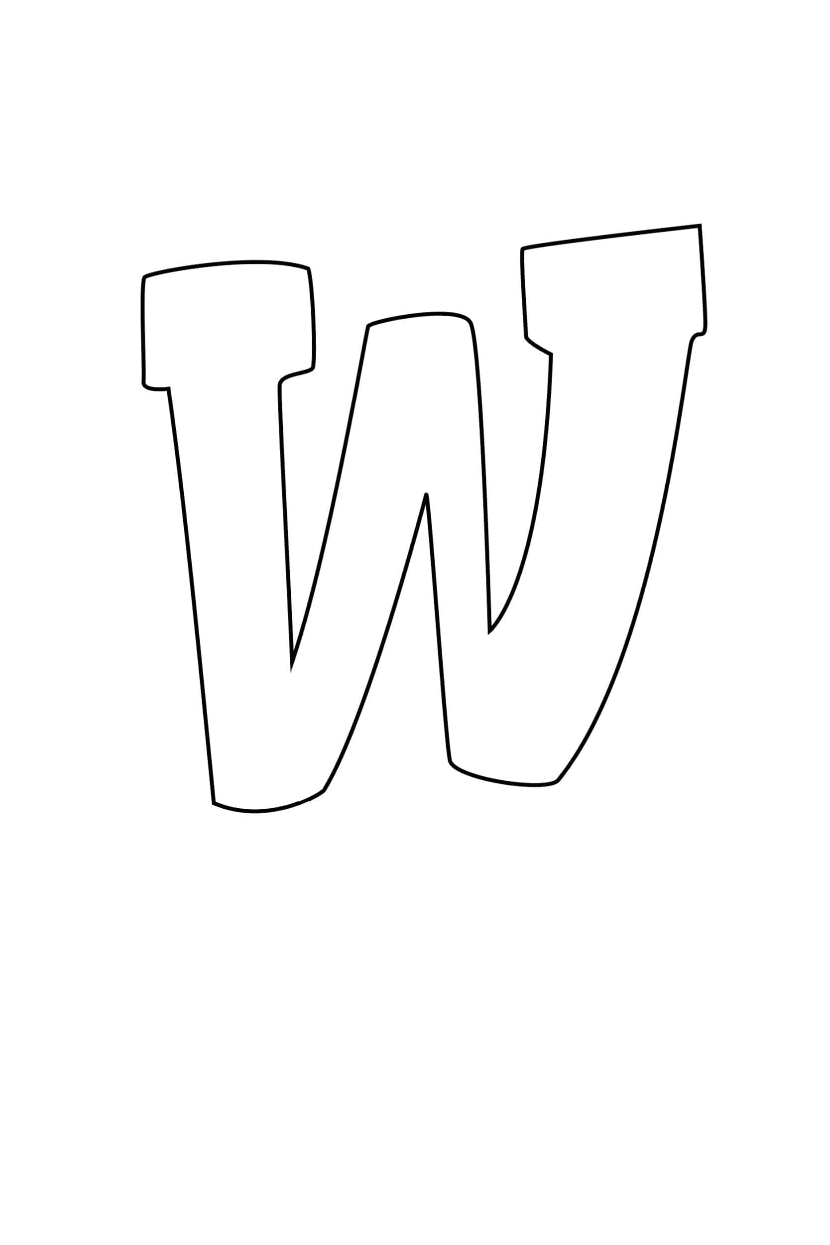 Graffiti Bubble Letter W Printable - Freebie Finding Mom
