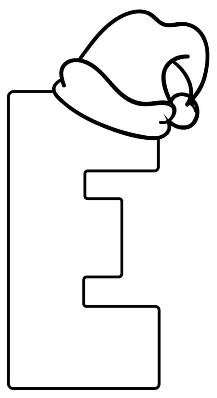 Printable Christmas Bubble Letter E