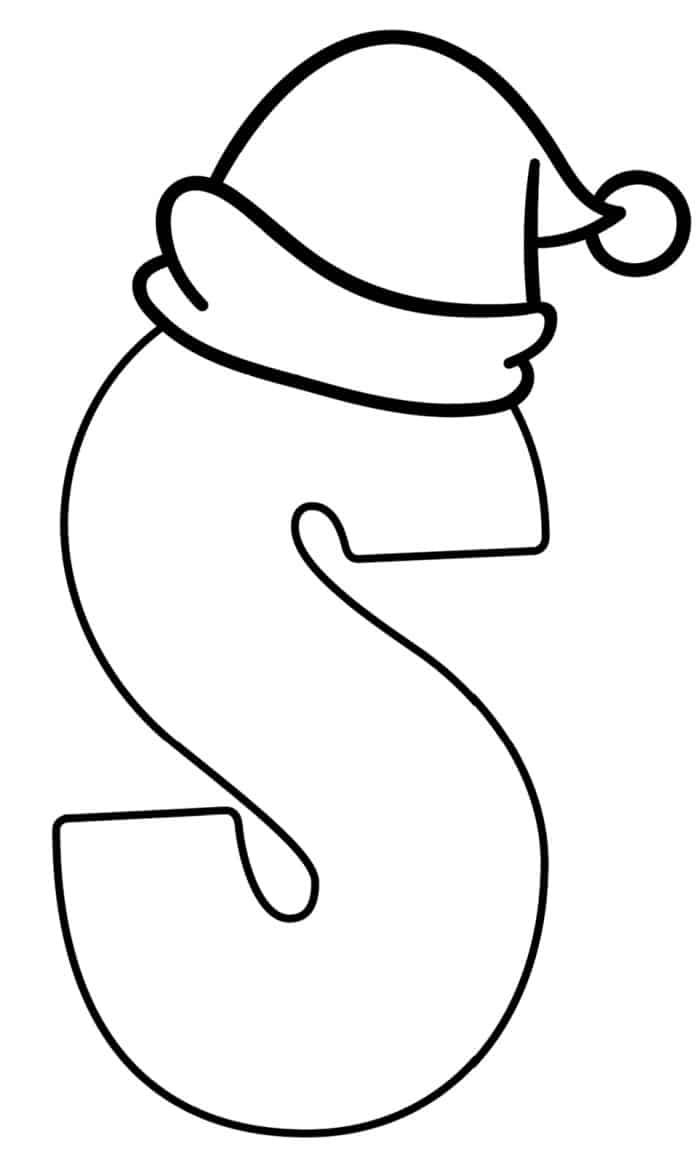 Printable Christmas Bubble Letter S