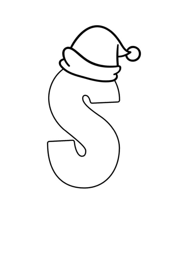 Printable Christmas Bubble Letter S