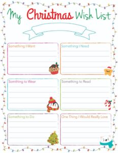 5 Printable Christmas List Templates
