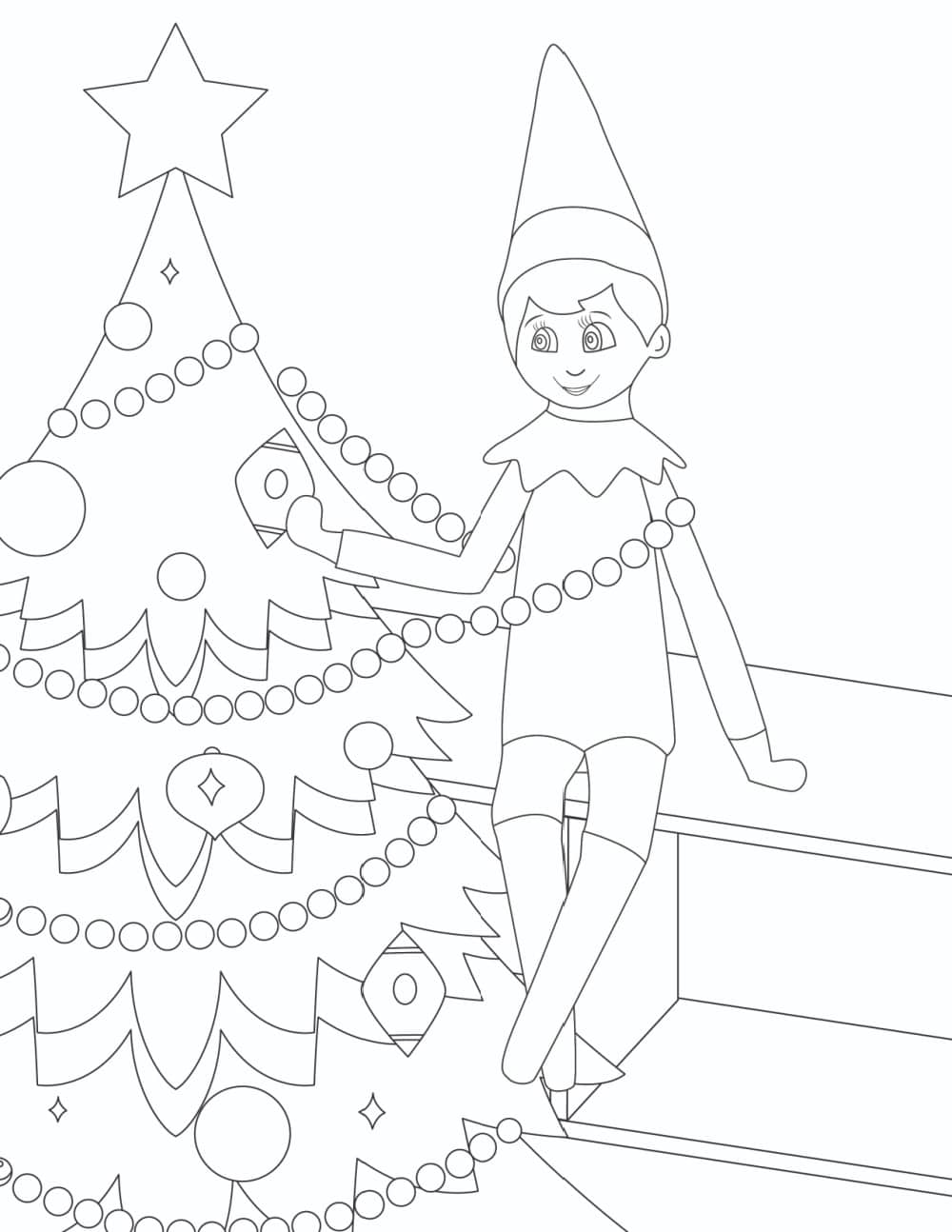 Coloring Pages Of Elf On A Shelf