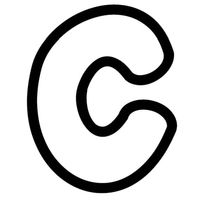 Free Printable Bubble Letter Stencils Bubble Letter C Stencil 