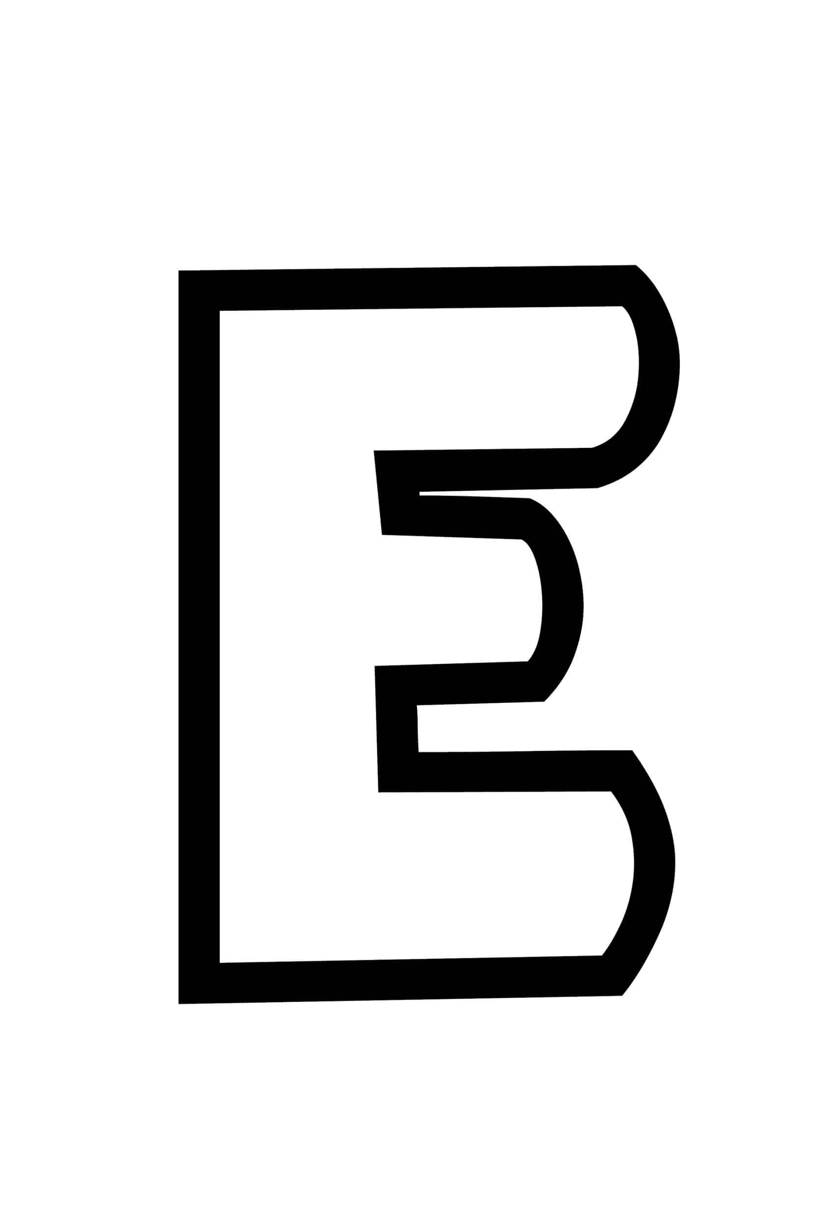Free Printable Bubble Letter Stencils: Bubble Letter E