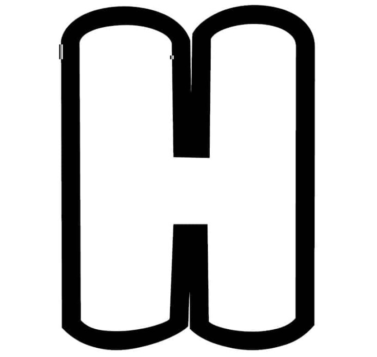 Free Printable Bubble Letter Stencils Bubble Letter H Stencil 