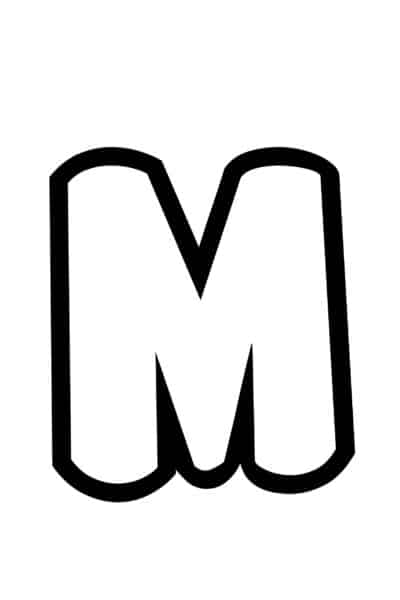Free Printable Bubble Letter Stencils Bubble Letter M