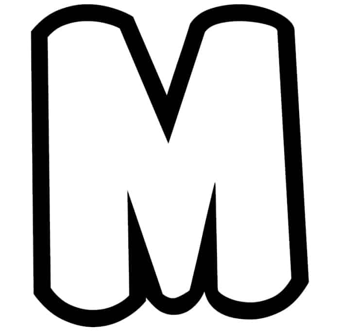 7 Best Large Printable Bubble Letters M Printableecom Free Printable 