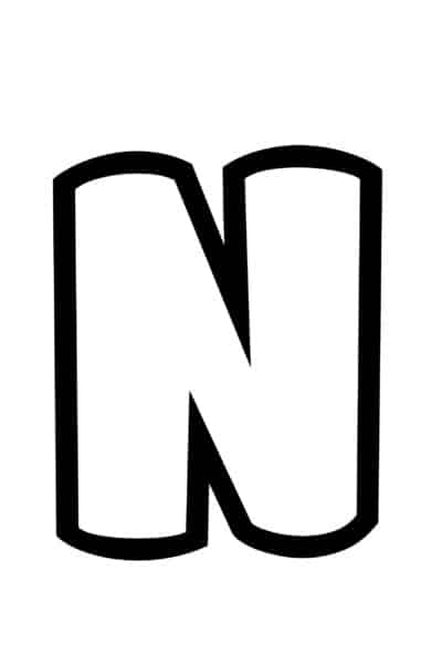 Free Printable Bubble Letter Stencils Bubble Letter N