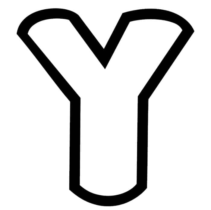 Free Printable Bubble Letter Stencils: Bubble Letter Y