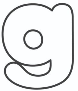 Free Printable Lowercase Bubble Letters: Lowercase G Bubble Letter