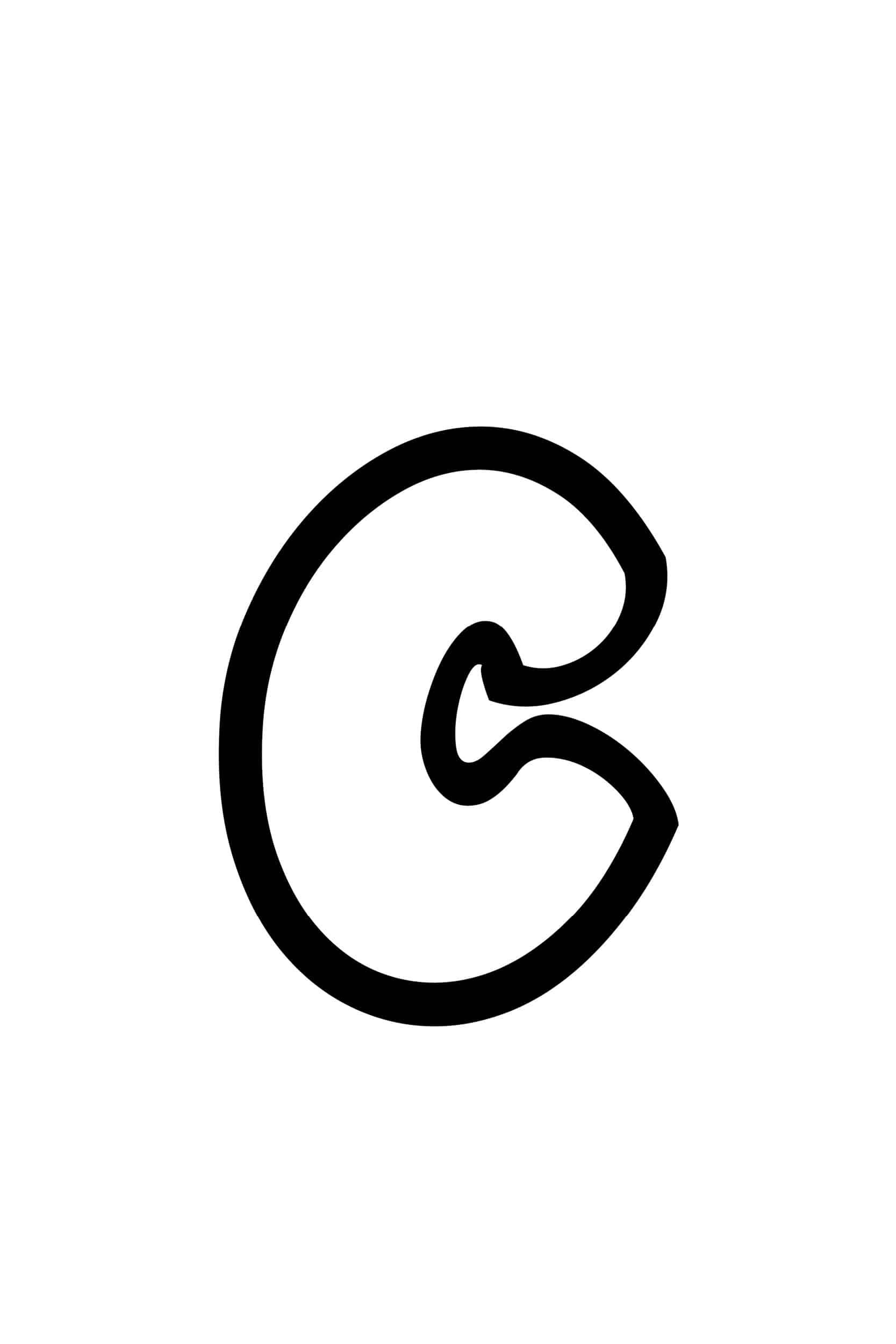 Free Printable Lowercase C Bubble Letter Stencil Freebie Finding Mom