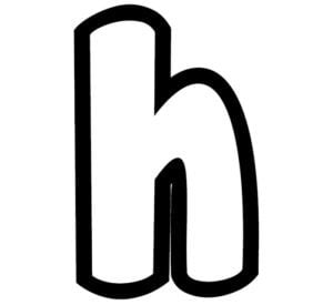 free printable lowercase h bubble letter stencil freebie