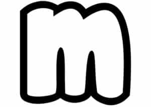 free printable lowercase m bubble letter stencil freebie finding mom