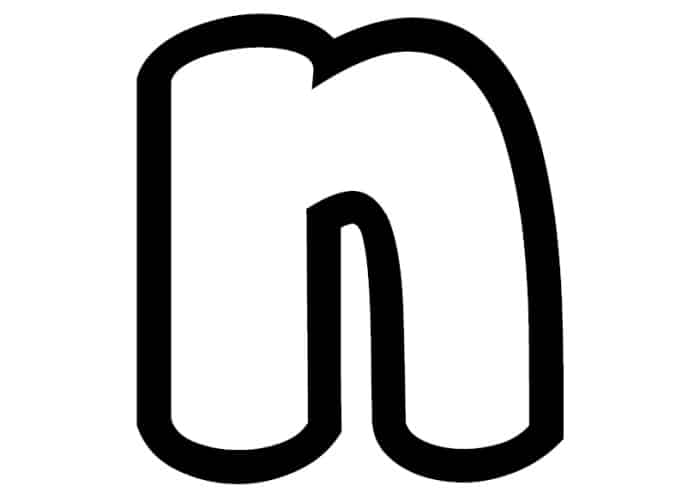 Free Printable Lowercase N Bubble Letter Stencil