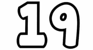 Free Printable Tracing Numbers: Bubble Number 19