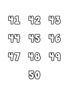 free printable number bubble letters bubble numbers set 41 50